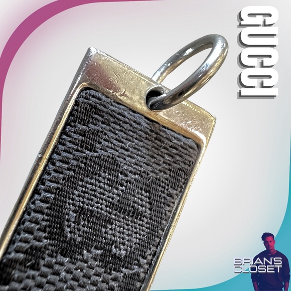 GUCCI Pre-Owned Silver & Black Canvas Monogram Keychain - Picture 7 of 15